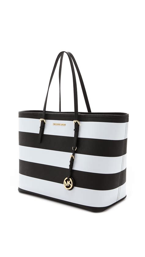 michael kors jet set striped medium|mk jet set medium tote.